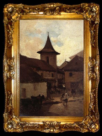 framed  Nicolae Grigorescu Baratia Catholic Church of Campulung, ta009-2